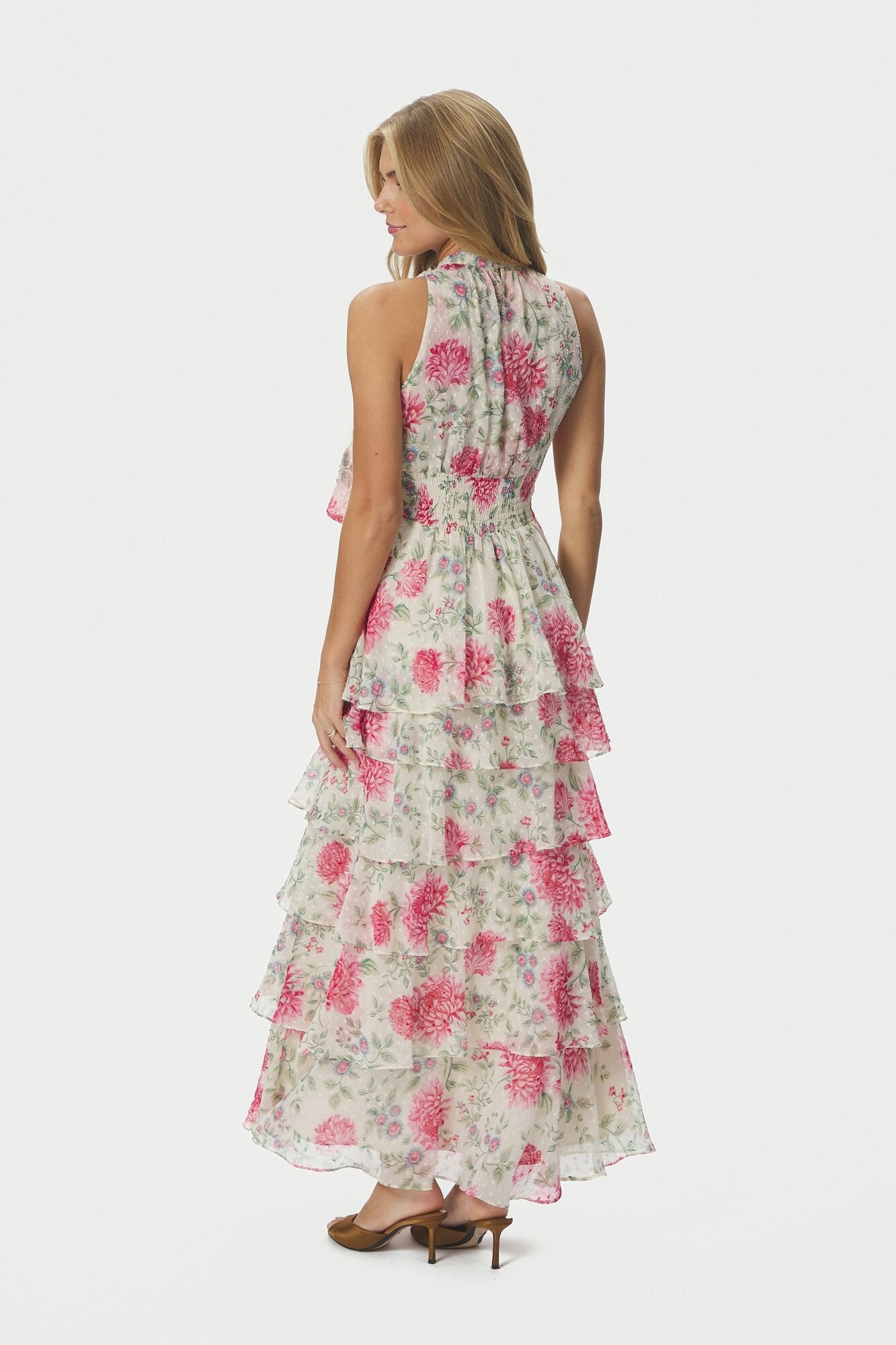 Marli Big Flower kjole - creme